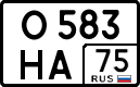 License plate Russia, Cars