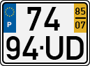 License plate of Portugal, Regular plates