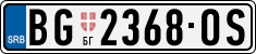 License plate of Serbia, Cars