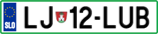 License plate of Slovenia, Cars