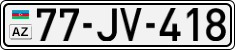 License plate of Azerbaijan, Cars
