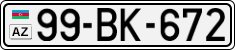 License plate of Azerbaijan, Cars