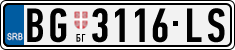License plate of Serbia, Cars