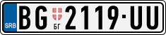 License plate of Serbia, Cars