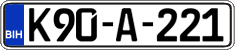 License plate of Bosnia and Herzegovina, Regular plates
