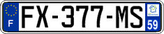 French license plate, SIV (ordinary)