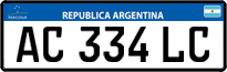 License plate of Argentina, Cars (Mercosur, AB 123 CD)