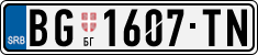 License plate of Serbia, Cars