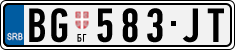 License plate of Serbia, Cars