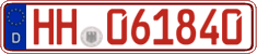 German license plate, Red license plates