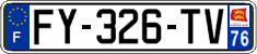 French license plate, SIV (ordinary)
