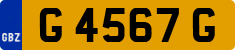 License plate of Gibraltar, Regular car plates (G 1234 A)