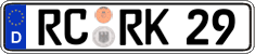 German license plate, Regular plates