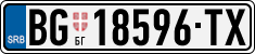 License plate of Serbia, Cars