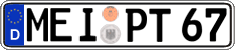 German license plate, Regular plates