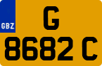 License plate of Gibraltar, Regular car plates (G 1234 A)
