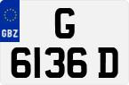 License plate of Gibraltar, Regular car plates (G 1234 A)