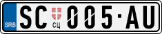 License plate of Serbia, Cars