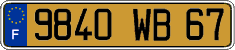 French license plate, FNI