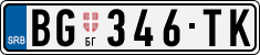 License plate of Serbia, Cars