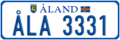 License plate of Åland, Cars (ÅLA 1234)