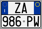 License plate of Italy, Cars (1994 year series)