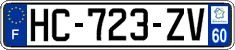 French license plate, SIV (ordinary)