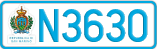 License plate of San Marino, Cars (A1234)