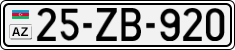License plate of Azerbaijan, Cars