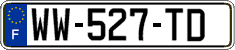 French license plate, SIV (temporary)