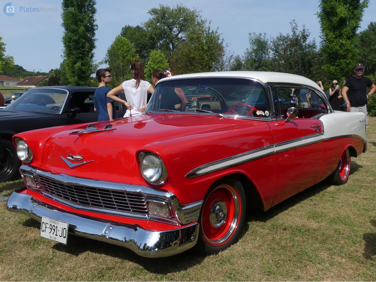 CF-991-JQ, Chevrolet Bel Air 2nd gen 1956 2-door Hardtop (2454; A-body), 1st facelift, 1955–1956