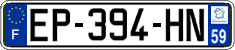French license plate, SIV (ordinary)
