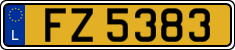 License plate of Luxembourg, 2003 year system
