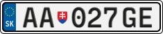 License plate of Slovakia, Cars