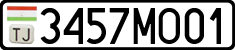 License plate of Tajikistan, Private owners (2009)