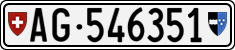 License plate of Switzerland, Cars