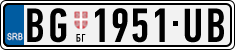License plate of Serbia, Cars