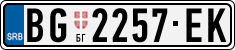 License plate of Serbia, Cars