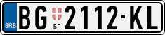 License plate of Serbia, Cars