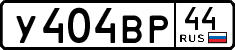 License plate Russia, Cars