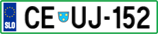 License plate of Slovenia, Cars