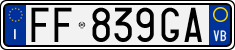 License plate of Italy, Cars (1994 year series)