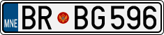 License plate of Montenegro, Cars