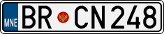 License plate of Montenegro, Cars