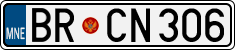License plate of Montenegro, Cars