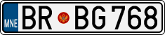 License plate of Montenegro, Cars