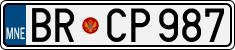 License plate of Montenegro, Cars