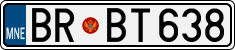 License plate of Montenegro, Cars