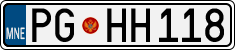 License plate of Montenegro, Cars