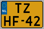 License plate of the Netherlands, Cars